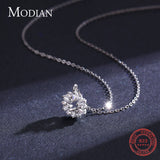 925 Silver Snowflake Pendant Necklace Women Christmas