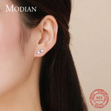 925 Silver Round Stud Earrings Clear CZ Stone Women Girls Jewelry Earring