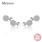925 Silver Round Stud Earrings Clear CZ Stone Women Girls Jewelry Earring