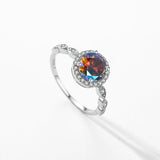 925 Silver Rainbow Zircon CZ Ring Women Wedding Jewelry
