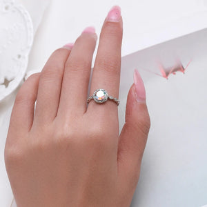 925 Silver Rainbow Zircon CZ Ring Women Wedding Jewelry