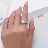 925 Silver Rainbow Zircon CZ Ring Women Wedding Jewelry
