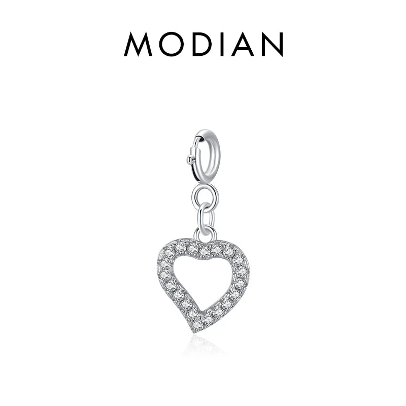 925 Silver Hearts Pendant Charms for DIY Jewelry - Women's Bracelet/Necklace