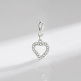 925 Silver Hearts Pendant Charms for DIY Jewelry - Women's Bracelet/Necklace