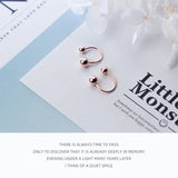 925 Sterling Silver Rose Beads Clips Earrings for Women