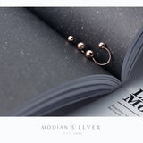 925 Sterling Silver Rose Beads Clips Earrings for Women