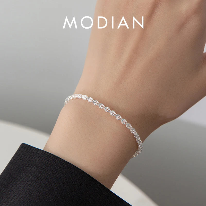 925 Sterling Silver Hollow Bracelet Chain for Women Party Gift