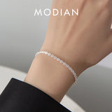 925 Sterling Silver Hollow Bracelet Chain for Women Party Gift