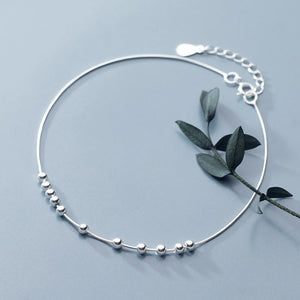 925 Sterling Silver Little Balls Bracelet For Women Link Chain Anklet