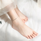 925 Sterling Silver Little Balls Bracelet For Women Link Chain Anklet