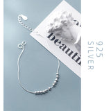 925 Sterling Silver Little Balls Bracelet For Women Link Chain Anklet