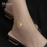 925 Sterling Silver Lucky Chain Anklet For Women Bracelet Foot Jewelry