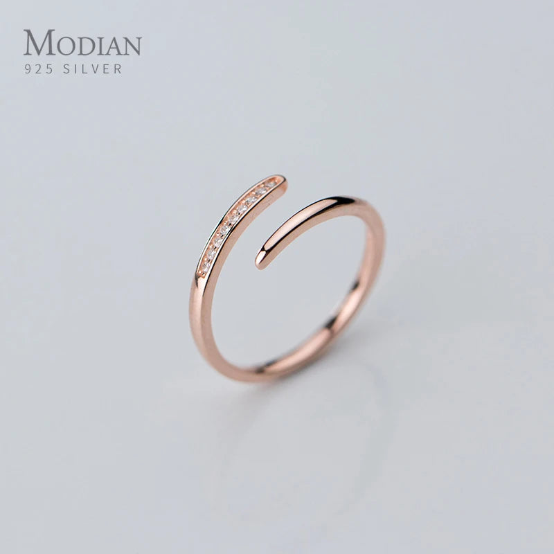 925 Sterling Silver Rose Adjustable Ring Wedding Engagement Jewelry