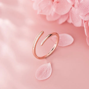 925 Sterling Silver Rose Adjustable Ring Wedding Engagement Jewelry
