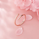 925 Sterling Silver Rose Adjustable Ring Wedding Engagement Jewelry