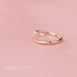 925 Sterling Silver Rose Adjustable Ring Wedding Engagement Jewelry