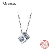 925 Silver CZ Swing Pendant Necklace Women Wedding Jewelry