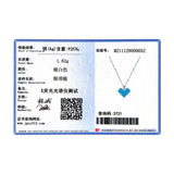 925 Silver Vintage Heart Turquoise Pendant Necklace Family Jewelry