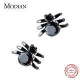Rock Zircon Spider Stud Earrings 925 Sterling Silver