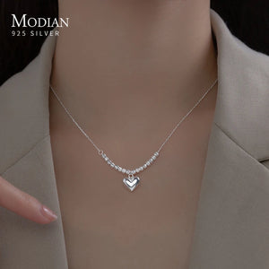 Heart Pendant Necklace 925 Sterling Silver Wedding Jewelry