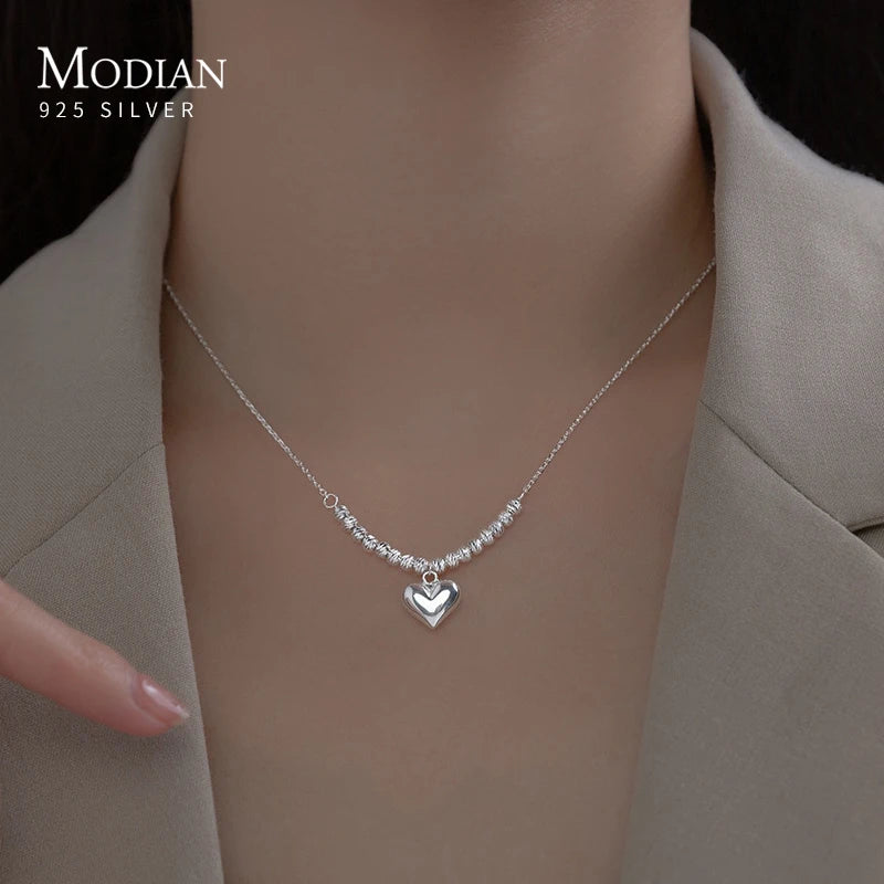 Heart Pendant Necklace 925 Sterling Silver Wedding Jewelry
