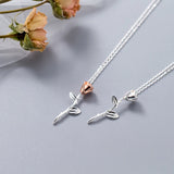 925 Sterling Silver Rose Flower Short Chain Necklace for Women