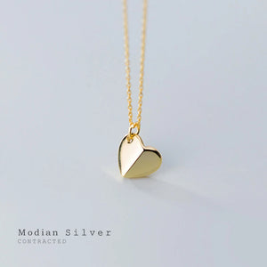 Romantic Hearts Pendant Necklace 925 Sterling Silver Chain Fine Jewelry