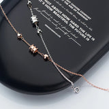 Silver & Rose Geometric Bead Bracelet 925 Sterling Silver Jewelry