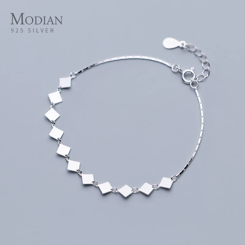 925 Sterling Silver Geometric Bracelet Women