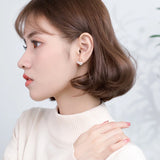 Rose Starfish Shell Enamel Stud Earrings 925 Sterling Silver Brincos