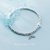 Zircon Mermaid Tail Pearl 925 Sterling Silver Bracelet Fine Jewelry Gift
