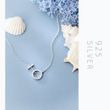 Clear CZ Circle Pendant Necklace Sterling Silver 925 Wedding Jewelry