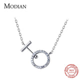 Clear CZ Circle Pendant Necklace Sterling Silver 925 Wedding Jewelry
