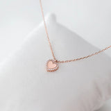 Zircon Hearts Pendant Necklace 925 Sterling Silver Chain Jewelry
