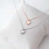 Zircon Hearts Pendant Necklace 925 Sterling Silver Chain Jewelry