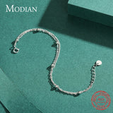 925 Sterling Silver Beads Link Chain Bracelet for Women Wedding Jewelry