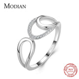Women's 925 Sterling Silver Geometric CZ Statement Ring
