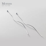 925 Sterling Silver Wave Drop Earrings for Women