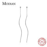 925 Sterling Silver Wave Drop Earrings for Women
