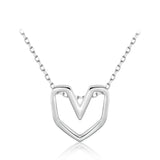 925 Silver Heart Pendant Necklace Rose Love Wedding Jewelry