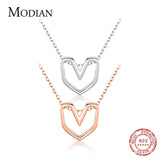 925 Silver Heart Pendant Necklace Rose Love Wedding Jewelry