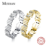 Sterling Silver Geometric Line Art Rings for Women