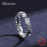 Sterling Silver Geometric Line Art Rings for Women