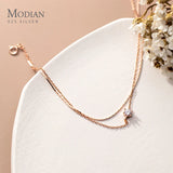 925 Sterling Silver Double Layer Anklets