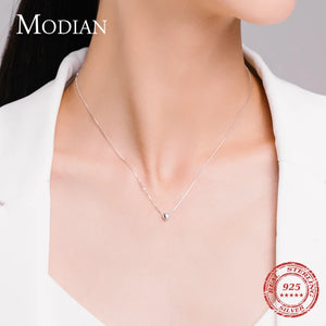 925 Silver Tiny Heart Necklace Love Pendant for Women