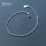 925 Silver Square Chain Link Bracelet for Women - Birthday Gift Jewelry