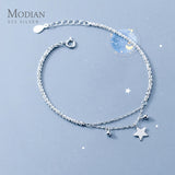 925 Sterling Silver Gypsophila Link Chain Bangle Bracelet