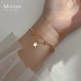925 Sterling Silver Gypsophila Link Chain Bangle Bracelet
