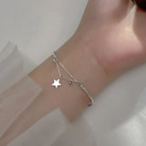 925 Sterling Silver Gypsophila Link Chain Bangle Bracelet