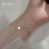 925 Sterling Silver Gypsophila Link Chain Bangle Bracelet